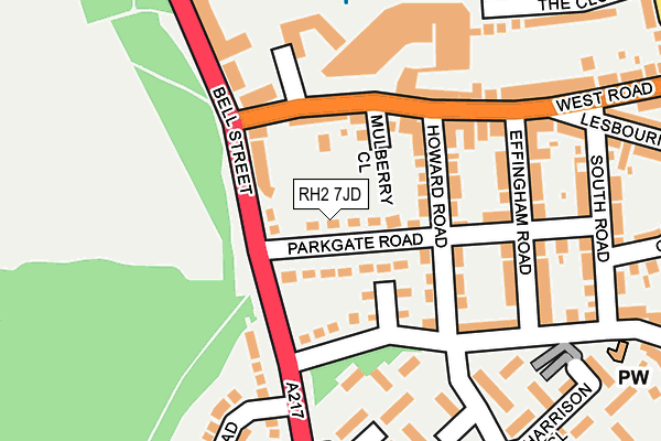 RH2 7JD map - OS OpenMap – Local (Ordnance Survey)