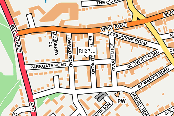 RH2 7JL map - OS OpenMap – Local (Ordnance Survey)