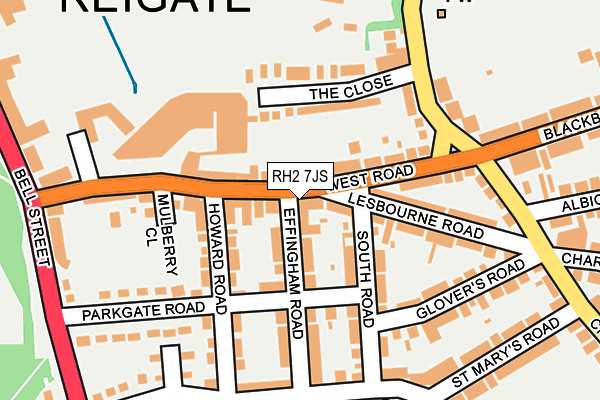 RH2 7JS map - OS OpenMap – Local (Ordnance Survey)