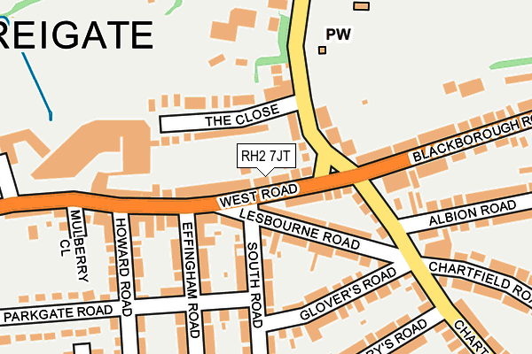 RH2 7JT map - OS OpenMap – Local (Ordnance Survey)