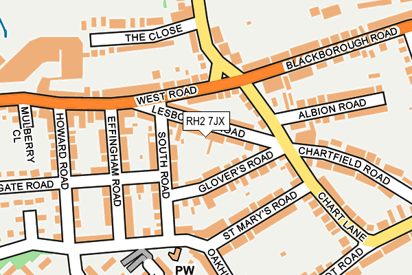 RH2 7JX map - OS OpenMap – Local (Ordnance Survey)