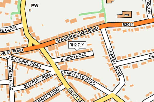RH2 7JY map - OS OpenMap – Local (Ordnance Survey)