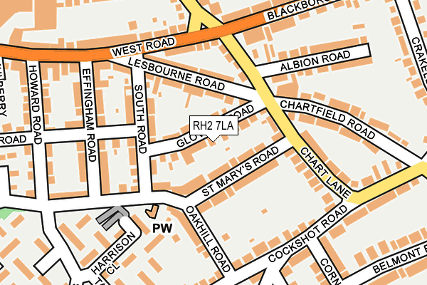 RH2 7LA map - OS OpenMap – Local (Ordnance Survey)