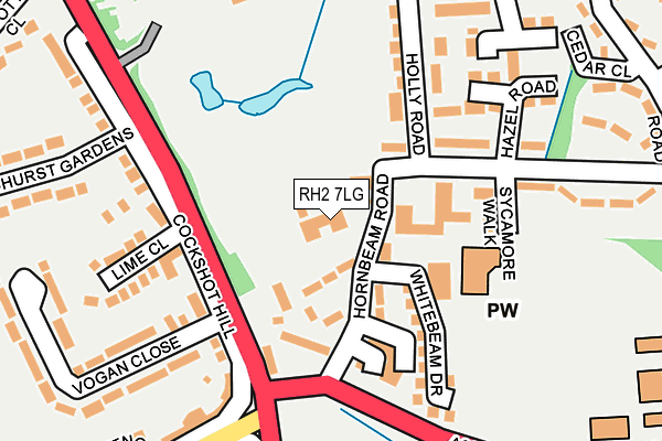 RH2 7LG map - OS OpenMap – Local (Ordnance Survey)