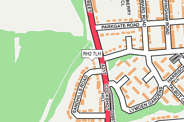 RH2 7LH map - OS OpenMap – Local (Ordnance Survey)