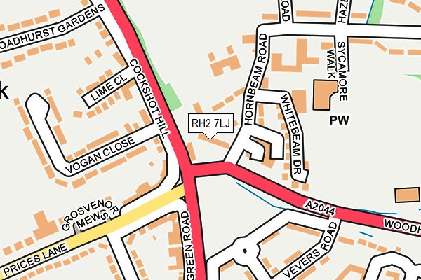 RH2 7LJ map - OS OpenMap – Local (Ordnance Survey)