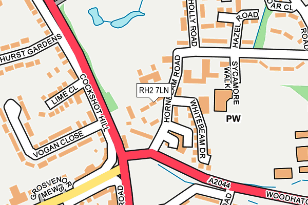 RH2 7LN map - OS OpenMap – Local (Ordnance Survey)