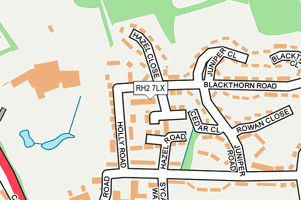 RH2 7LX map - OS OpenMap – Local (Ordnance Survey)