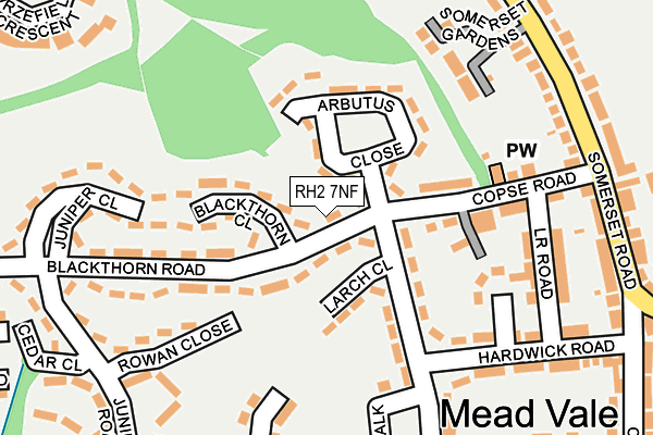RH2 7NF map - OS OpenMap – Local (Ordnance Survey)