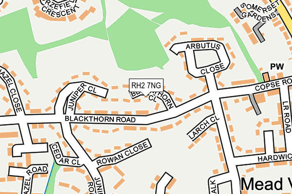 RH2 7NG map - OS OpenMap – Local (Ordnance Survey)