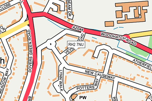 RH2 7NU map - OS OpenMap – Local (Ordnance Survey)