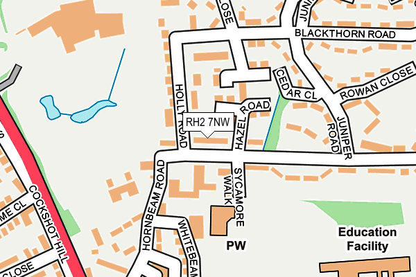 RH2 7NW map - OS OpenMap – Local (Ordnance Survey)