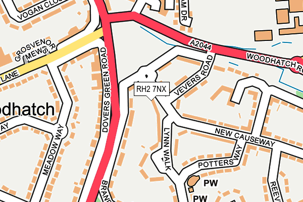RH2 7NX map - OS OpenMap – Local (Ordnance Survey)