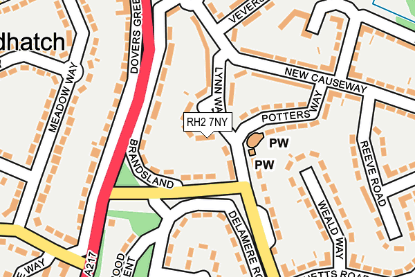 RH2 7NY map - OS OpenMap – Local (Ordnance Survey)