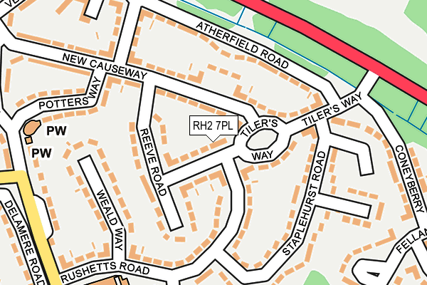 RH2 7PL map - OS OpenMap – Local (Ordnance Survey)