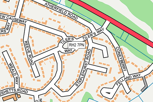 RH2 7PN map - OS OpenMap – Local (Ordnance Survey)