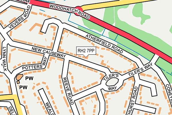 RH2 7PP map - OS OpenMap – Local (Ordnance Survey)