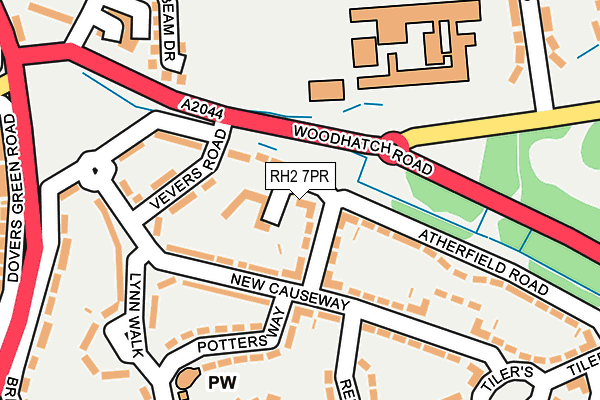 RH2 7PR map - OS OpenMap – Local (Ordnance Survey)