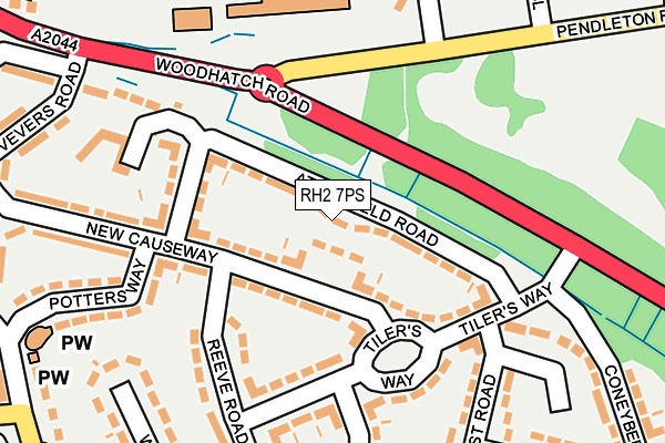 RH2 7PS map - OS OpenMap – Local (Ordnance Survey)