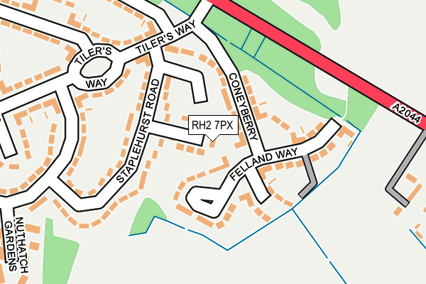 RH2 7PX map - OS OpenMap – Local (Ordnance Survey)