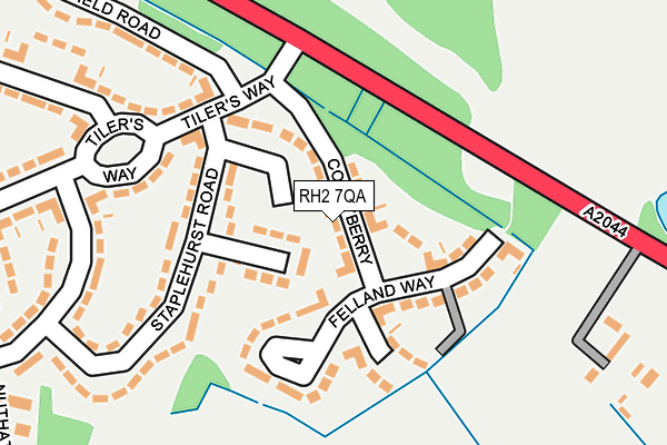 RH2 7QA map - OS OpenMap – Local (Ordnance Survey)