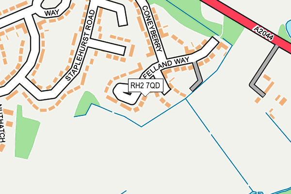 RH2 7QD map - OS OpenMap – Local (Ordnance Survey)