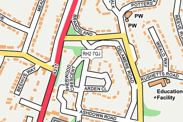 RH2 7QJ map - OS OpenMap – Local (Ordnance Survey)