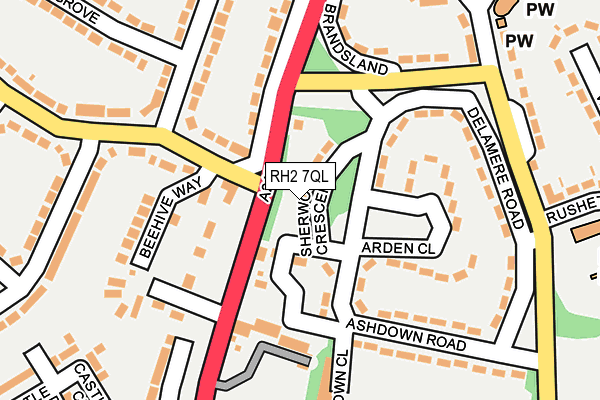 RH2 7QL map - OS OpenMap – Local (Ordnance Survey)