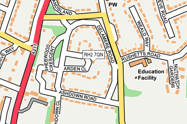 RH2 7QN map - OS OpenMap – Local (Ordnance Survey)