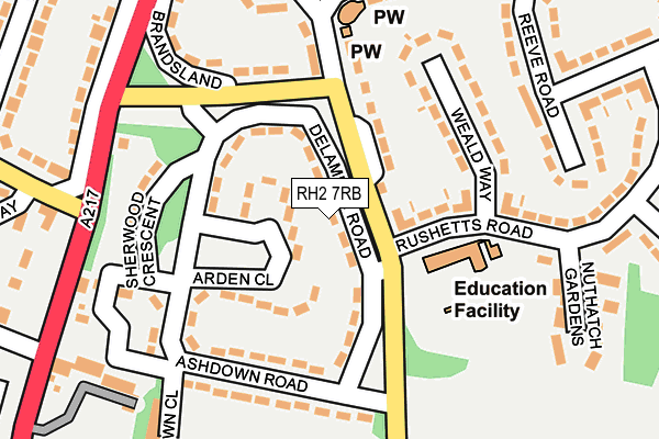 RH2 7RB map - OS OpenMap – Local (Ordnance Survey)