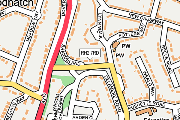 RH2 7RD map - OS OpenMap – Local (Ordnance Survey)