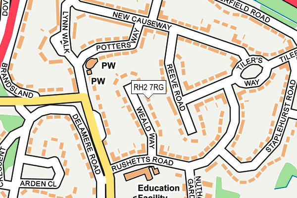 RH2 7RG map - OS OpenMap – Local (Ordnance Survey)