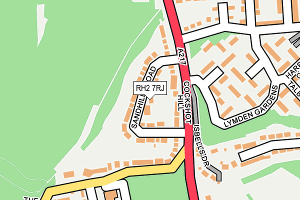 RH2 7RJ map - OS OpenMap – Local (Ordnance Survey)