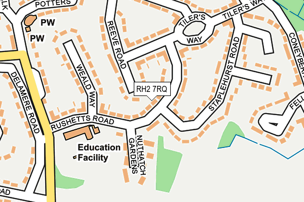 RH2 7RQ map - OS OpenMap – Local (Ordnance Survey)