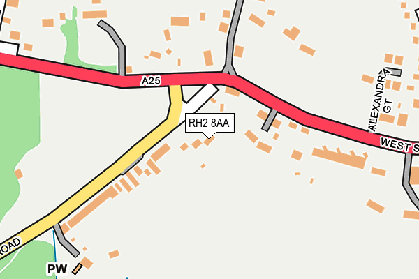 RH2 8AA map - OS OpenMap – Local (Ordnance Survey)