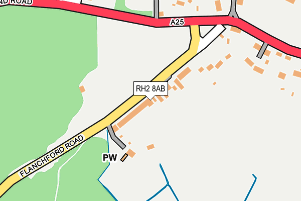 RH2 8AB map - OS OpenMap – Local (Ordnance Survey)