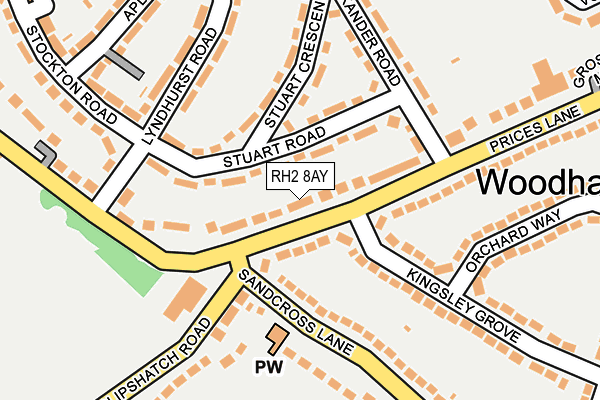 RH2 8AY map - OS OpenMap – Local (Ordnance Survey)