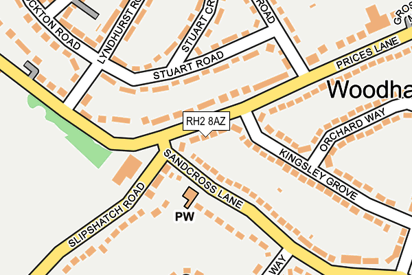 RH2 8AZ map - OS OpenMap – Local (Ordnance Survey)