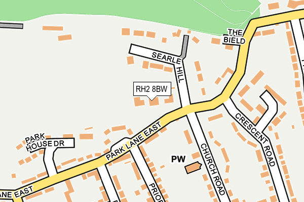 RH2 8BW map - OS OpenMap – Local (Ordnance Survey)