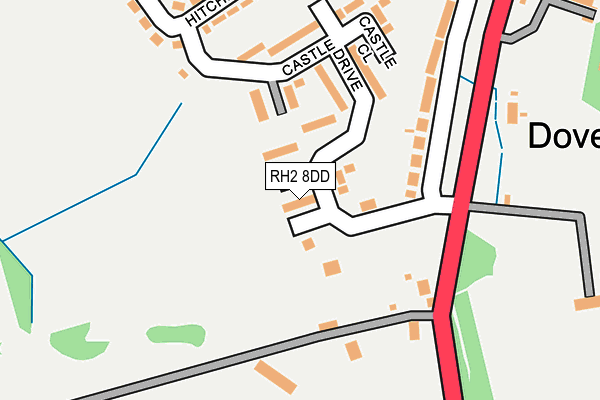 RH2 8DD map - OS OpenMap – Local (Ordnance Survey)