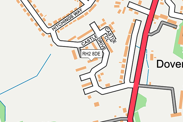 RH2 8DE map - OS OpenMap – Local (Ordnance Survey)