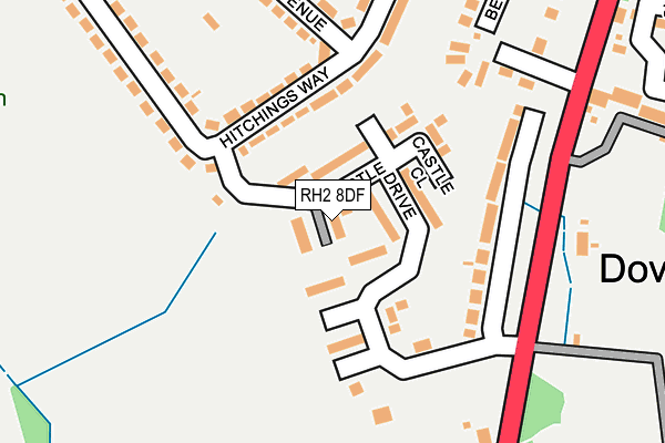 RH2 8DF map - OS OpenMap – Local (Ordnance Survey)