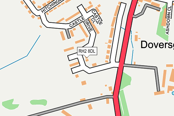 RH2 8DL map - OS OpenMap – Local (Ordnance Survey)