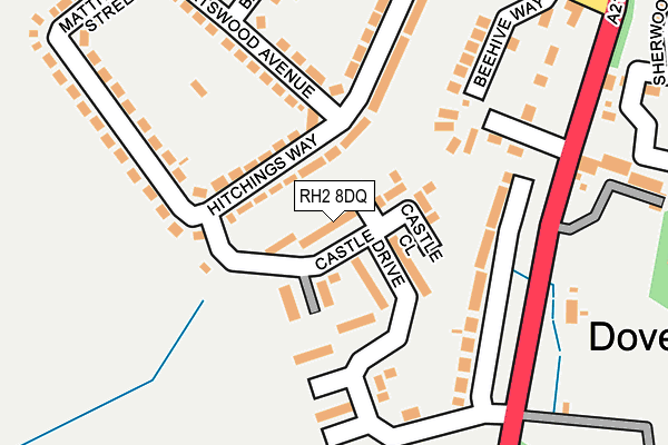 RH2 8DQ map - OS OpenMap – Local (Ordnance Survey)