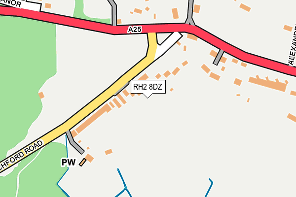 RH2 8DZ map - OS OpenMap – Local (Ordnance Survey)