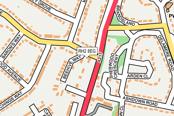 RH2 8EG map - OS OpenMap – Local (Ordnance Survey)