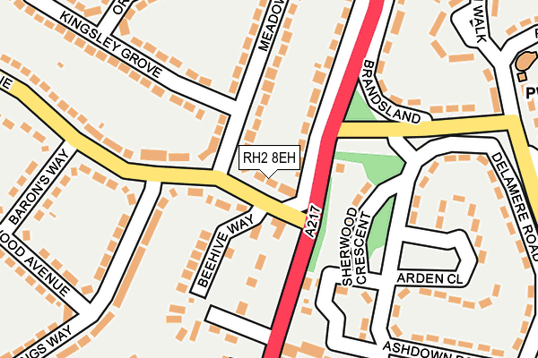 RH2 8EH map - OS OpenMap – Local (Ordnance Survey)