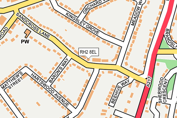 RH2 8EL map - OS OpenMap – Local (Ordnance Survey)