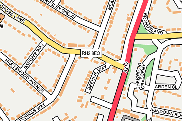 RH2 8EQ map - OS OpenMap – Local (Ordnance Survey)