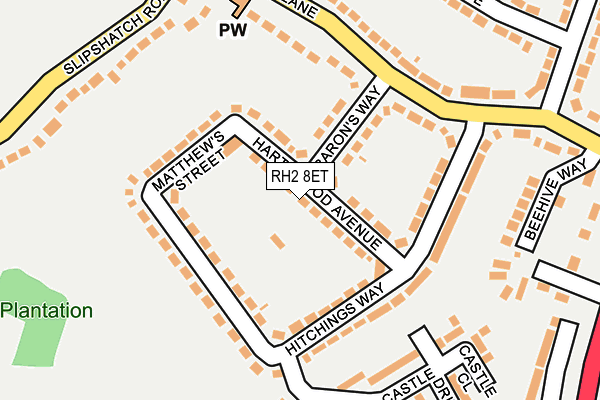 RH2 8ET map - OS OpenMap – Local (Ordnance Survey)